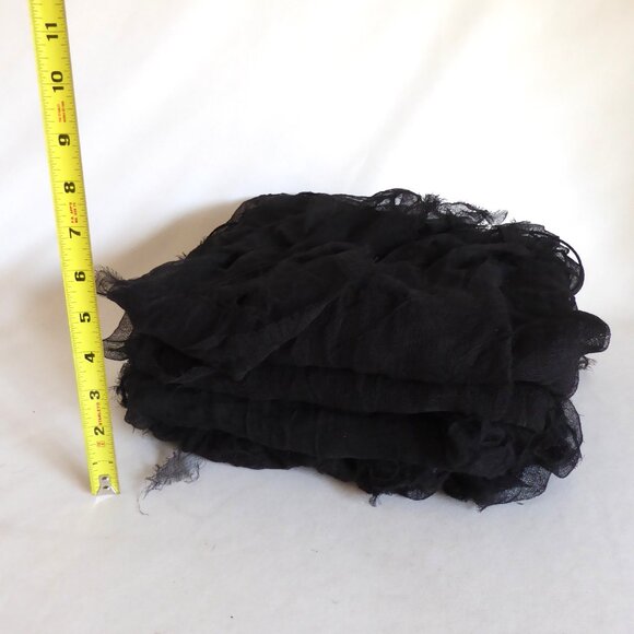 LOT OF 6 HALLOWEEN DECORATIVE BLACK CREEPY CLOTH SHEER FABRIC WINDOW DOOR - Picture 6 of 7